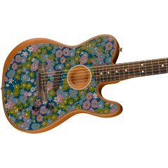 Fender LTD American Acoustasonic Telecaster, Ebony Fingerboard, Blue Flower