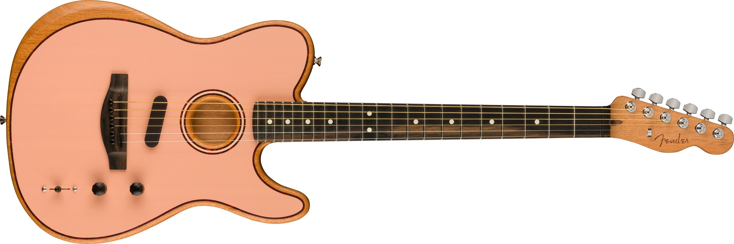Fender FSR American Acoustasonic® Telecaster®, Ebony Fingerboard, Shell Pink