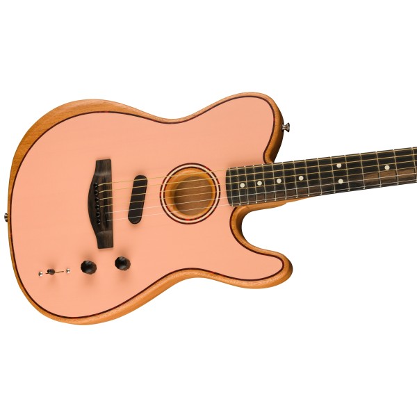 Fender FSR American Acoustasonic Telecaster, Ebony Fingerboard, Shell Pink