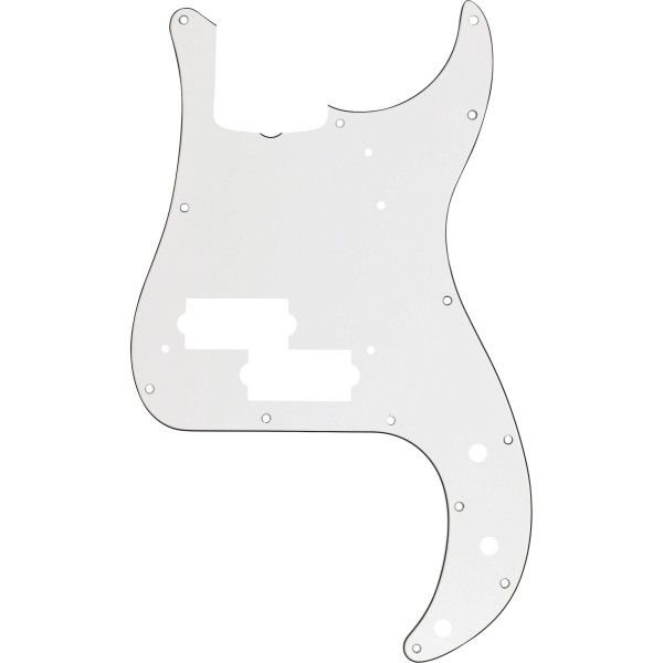 Fender Pickguard, Precision Bass 13-Hole Vintage Mount (with Truss Rod Notch), White, 3-Ply