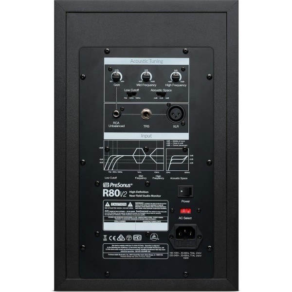 PreSonus R80 V2 Studio Monitor, Black, 220-240V EU