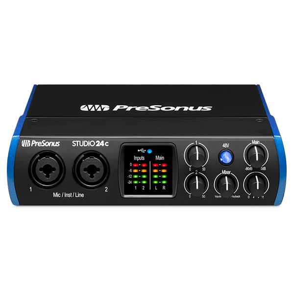 PreSonus Studio 24c - scheda audio 2 ingressi con preamplificatori XMAX-L