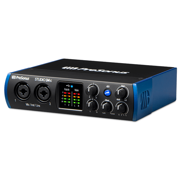 PreSonus Studio 24c - scheda audio 2 ingressi con preamplificatori XMAX-L