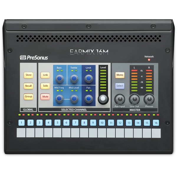 PreSonus EarMix 16M Personal Monitor Mixer via AVB network