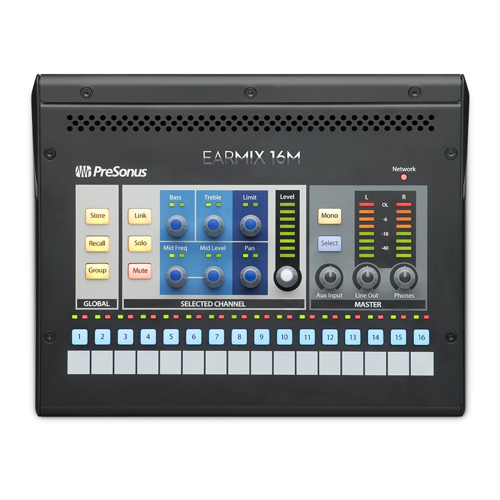 PreSonus EarMix 16M Personal Monitor Mixer via AVB network