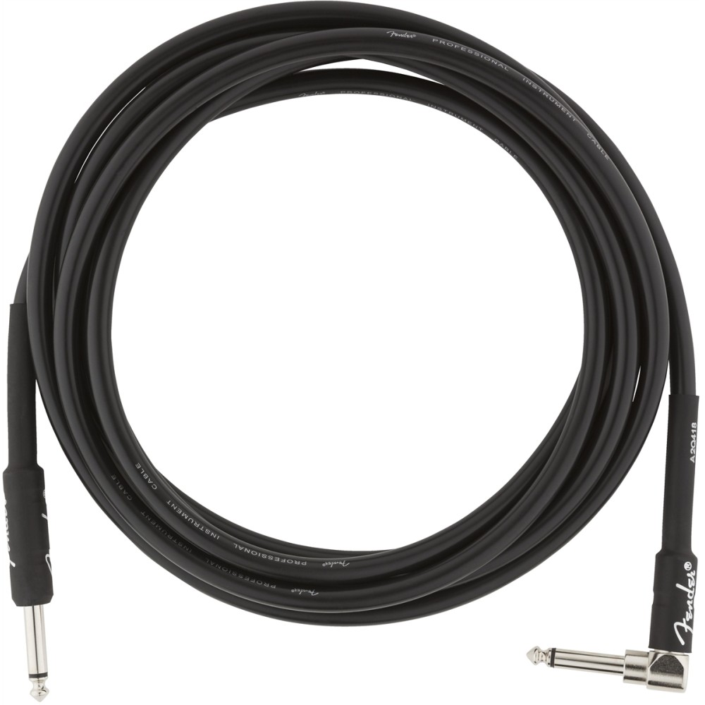 Fender Professional Series Instrument Cable, Straight-Angle, 10', Black