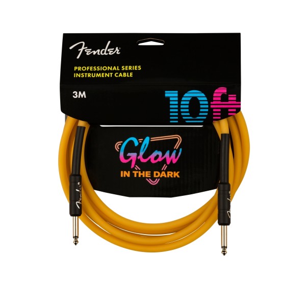 Fender Professional Series Glow in the Dark Cable, Orange, 10'
