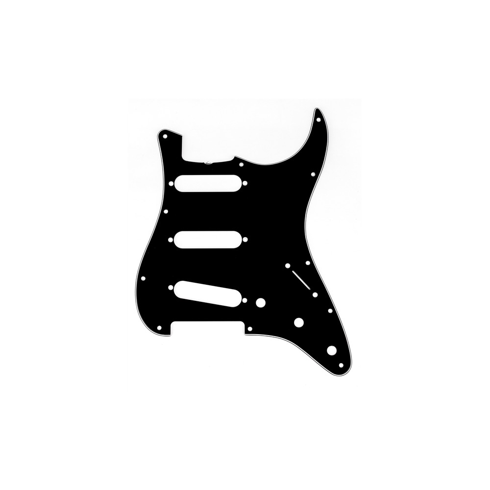 Fender battipenna originale per Stratocaster S/S/S (with Truss Rod Notch), 11-Hole Vintage Mount, Black, 3-Ply