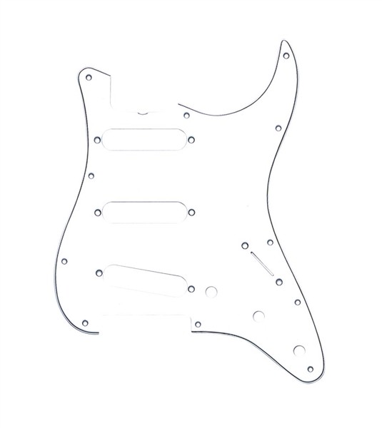 Fender Pickguard, Stratocaster® S/S/S, 11-Hole Vintage Mount (with Truss Rod Notch), White, 3-Ply