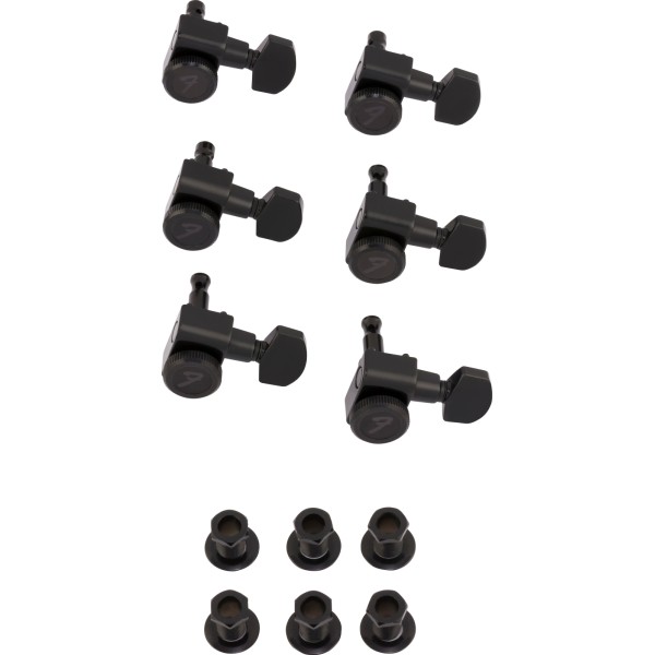Fender Locking Stratocaster/Telecaster Staggered Tuning Machines (Black) (6)
