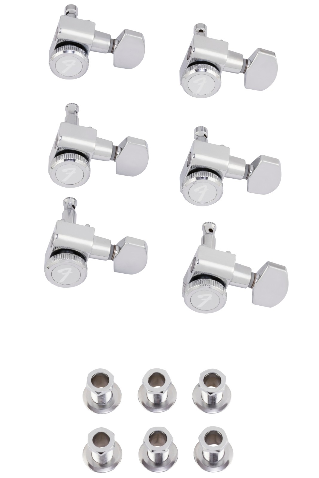 Fender Locking Stratocaster®/Telecaster® Staggered Tuning Machines (Polished Chrome) (6)