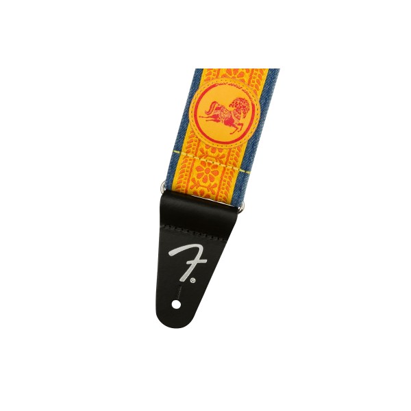 Fender George Harrison Dark Horse Floral Strap, Orange, 2" - tracolla