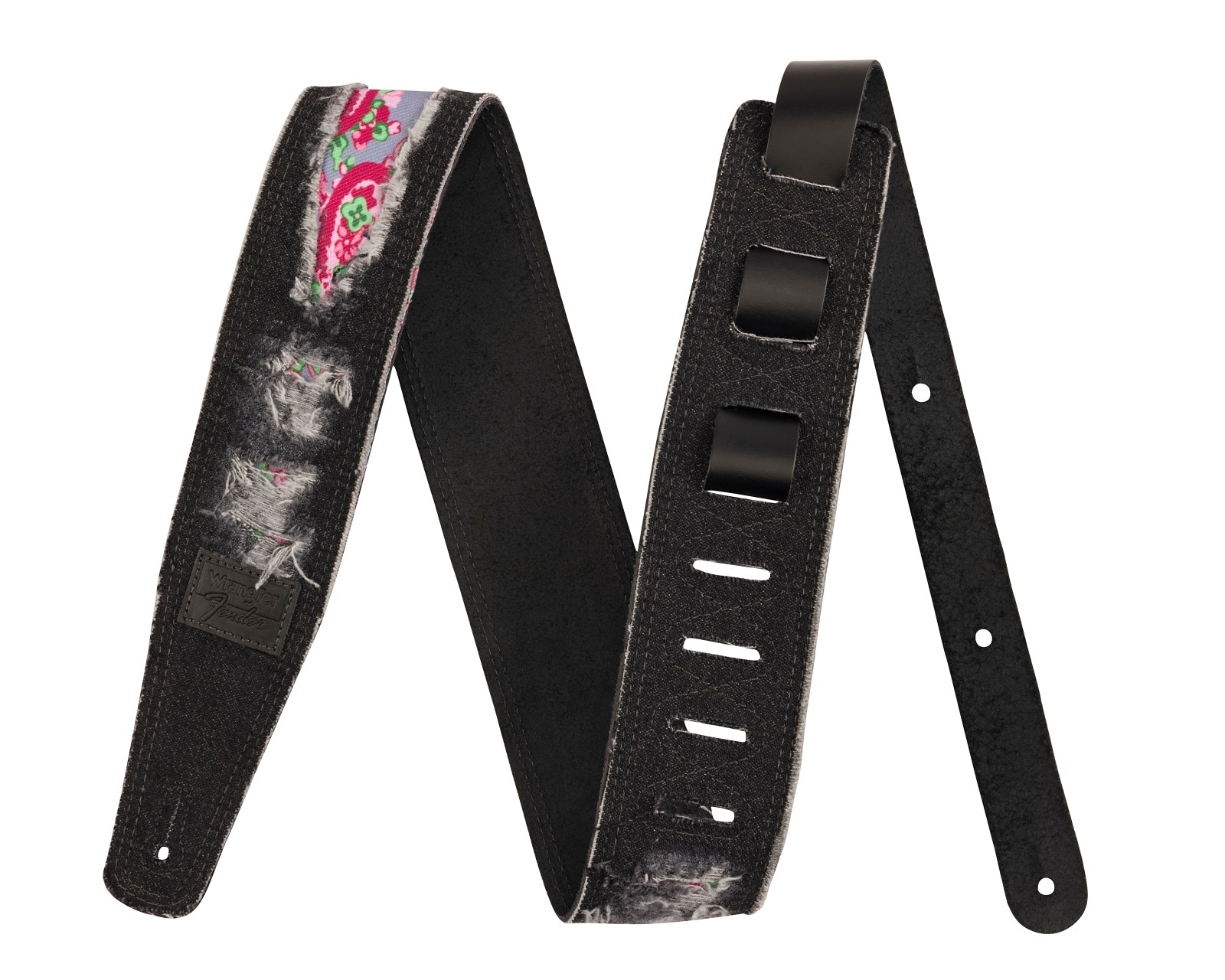 Fender Fender® x Wrangler® Ripped Denim Strap, Black