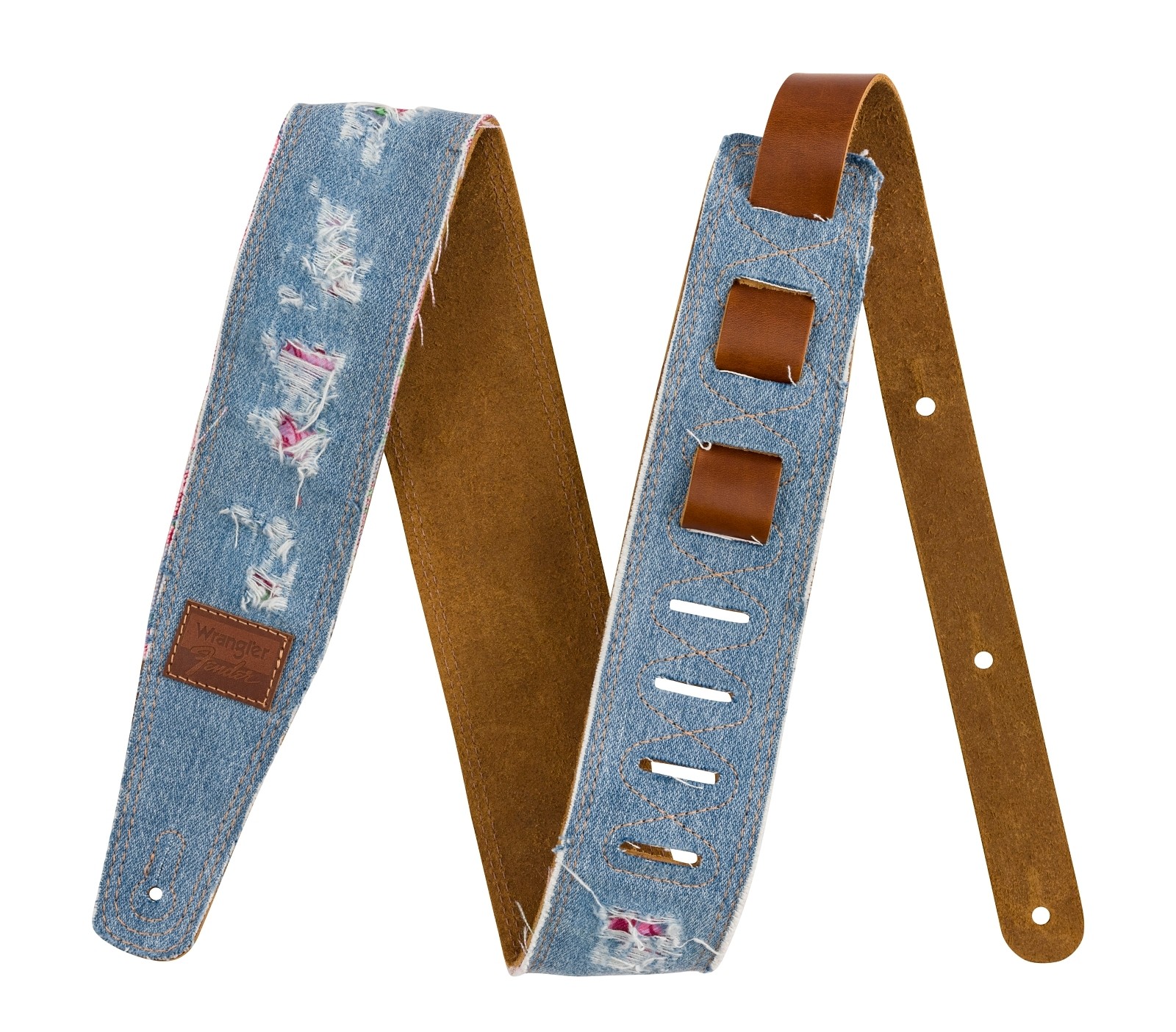 Fender Fender® x Wrangler® Ripped Denim Strap, Indigo