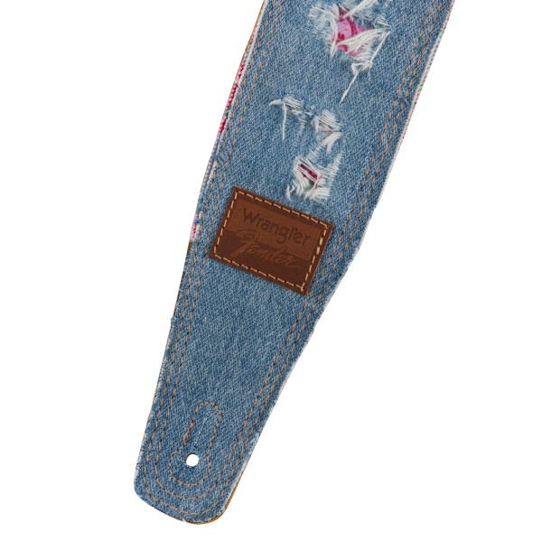 Fender x Wrangler Ripped Denim Strap, Indigo - tracolla in jeans