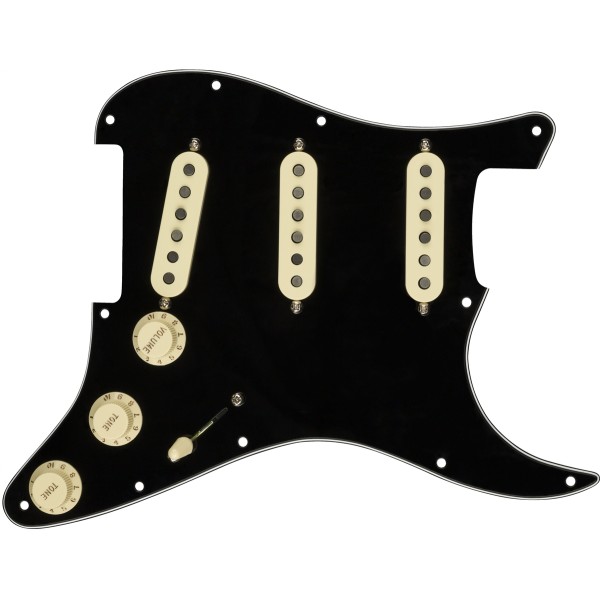 Fender Pre-Wired Strat Pickguard, Custom Shop Texas Special SSS, Black 11 Hole PG