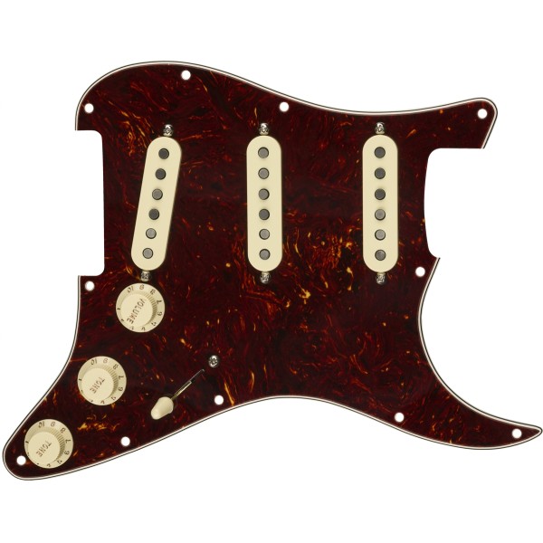 Fender Pre-Wired Strat Pickguard, Custom Shop Fat 50's SSS, Tortoise Shell 11 Hole PG