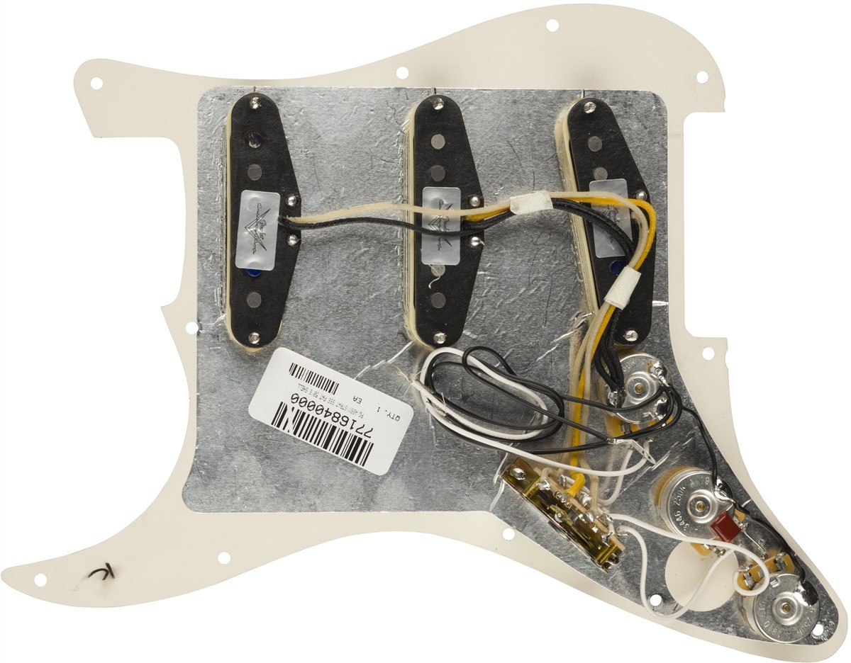 Fender Pre-Wired Strat® Pickguard, Custom Shop Fat 50's SSS, Tortoise Shell 11 Hole PG