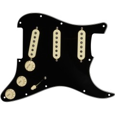 Fender Pre-Wired Strat Pickguard, Original '57/'62 SSS, Black 11 Hole PG