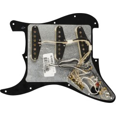 Fender Pre-Wired Strat Pickguard, Original '57/'62 SSS, Black 11 Hole PG