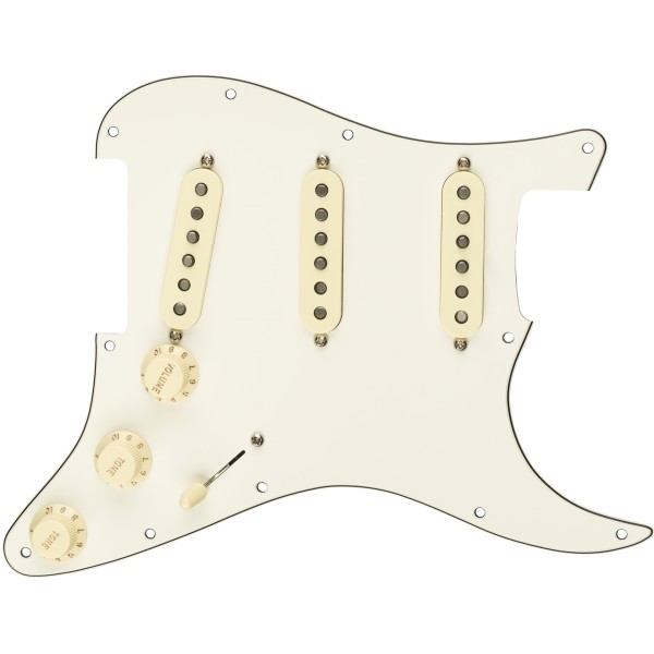 Fender Pre-Wired Strat Pickguard, Original '57/'62 SSS, Parchment 11 Hole PG