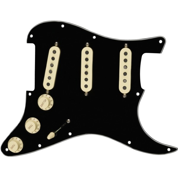 Fender Pre-Wired Strat Pickguard, Tex-Mex SSS, Parchment 11 Hole PG