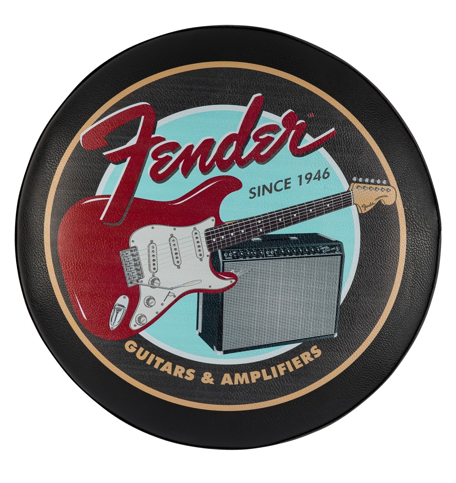 Fender Fender® Guitars & Amps Pick Pouch Barstool, Black/Black, 30"