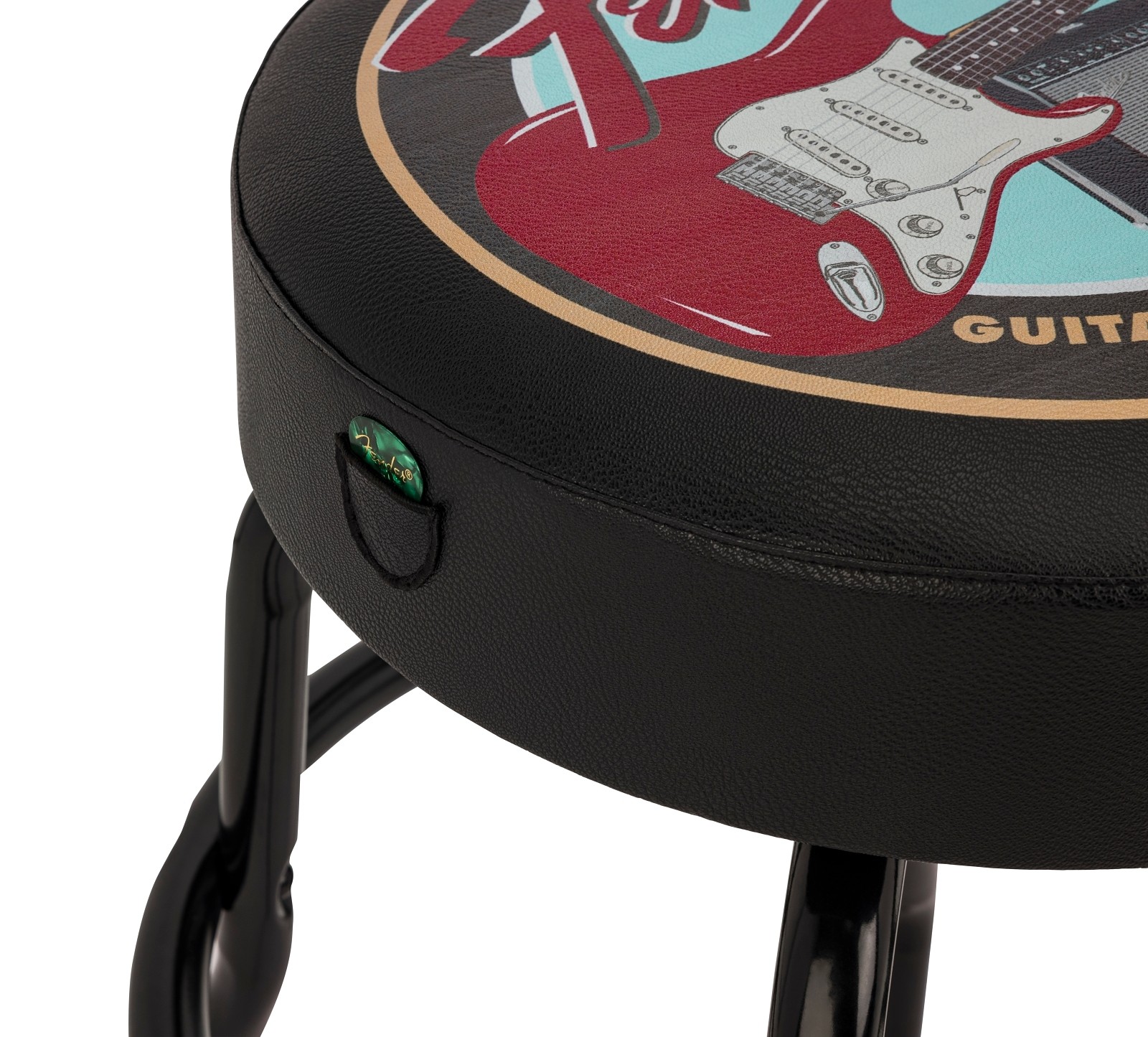 Fender Fender® Guitars & Amps Pick Pouch Barstool, Black/Black, 30"