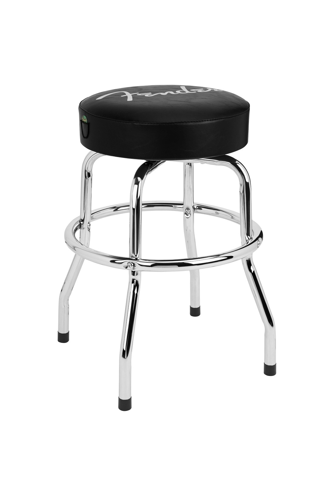 Fender Fender® Spaghetti Logo Pick Pouch Barstool, Black/Chrome, 24"