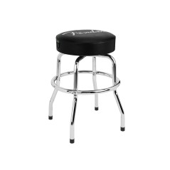 Fender Spaghetti Logo Pick Pouch Barstool, Black/Chrome altezza 76 cm