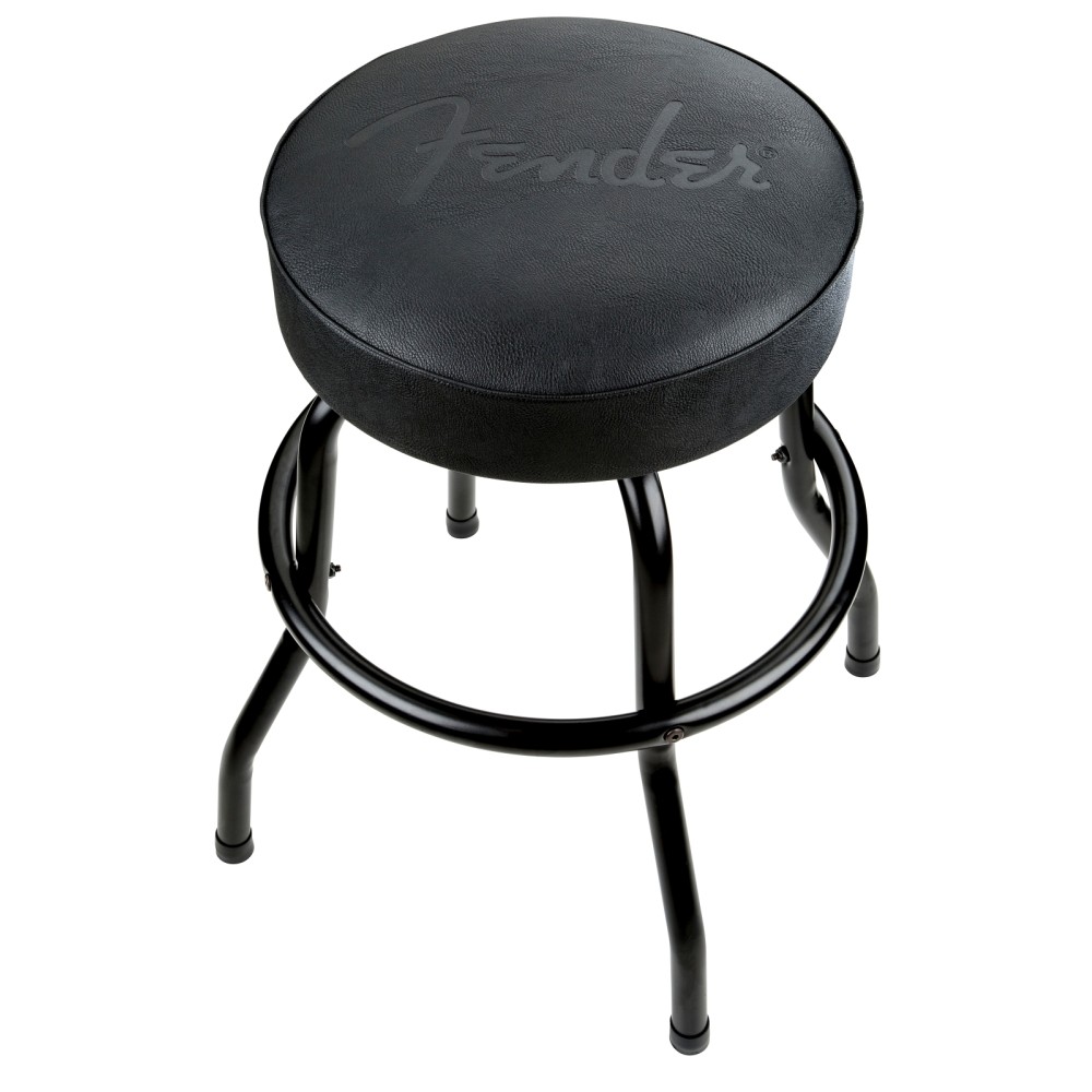 Fender Embossed Black Logo Barstool, Black/Black, altezza 61 cm
