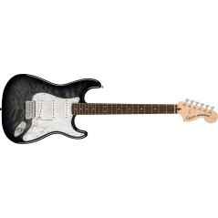 Squier FSR Affinity Series Stratocaster QMT, Laurel Fingerboard, White Pearloid Pickguard, Black Burst