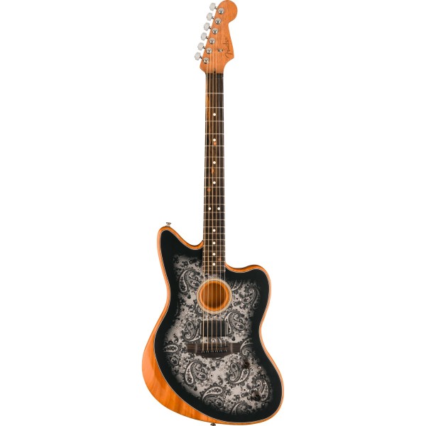 FENDER ACUSTASONIC JAZZMASTER AMERICAN EB BLACK PAISLEY