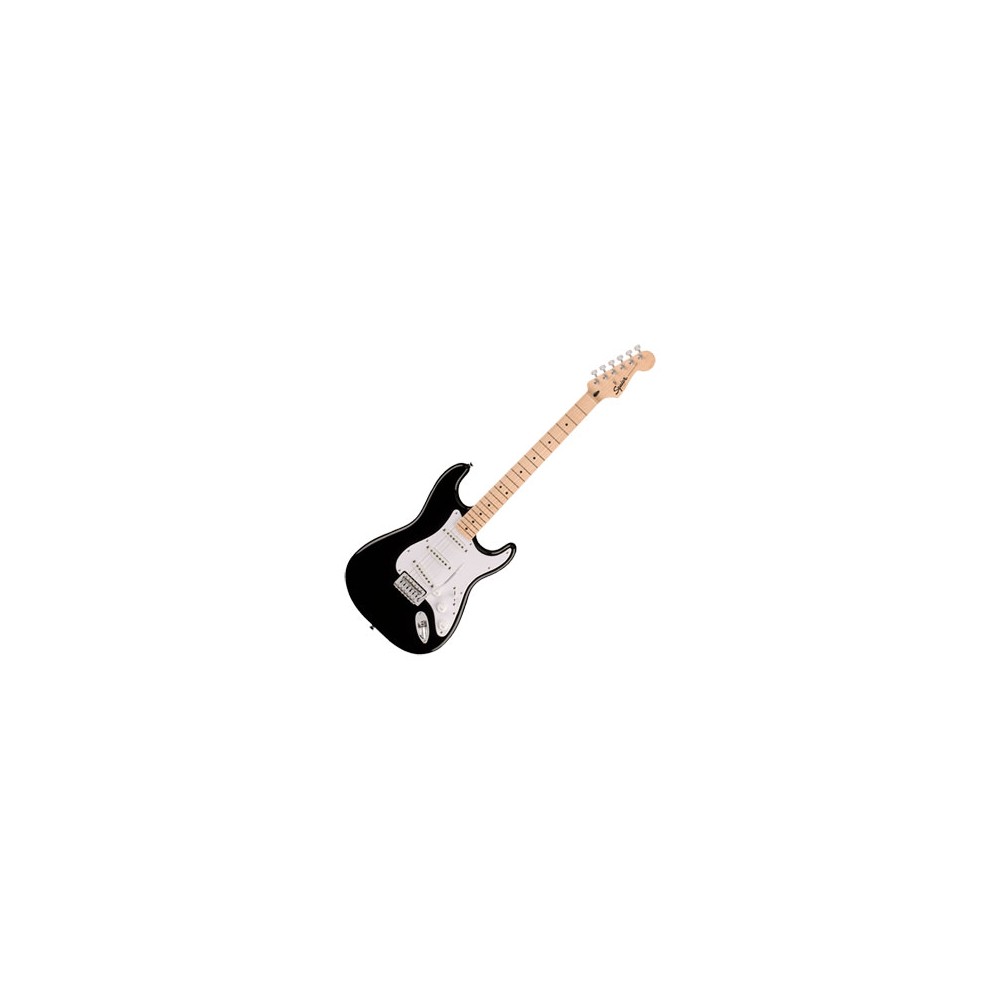 Squier Sonic Stratocaster, Maple Fingerboard, White Pickguard, Black