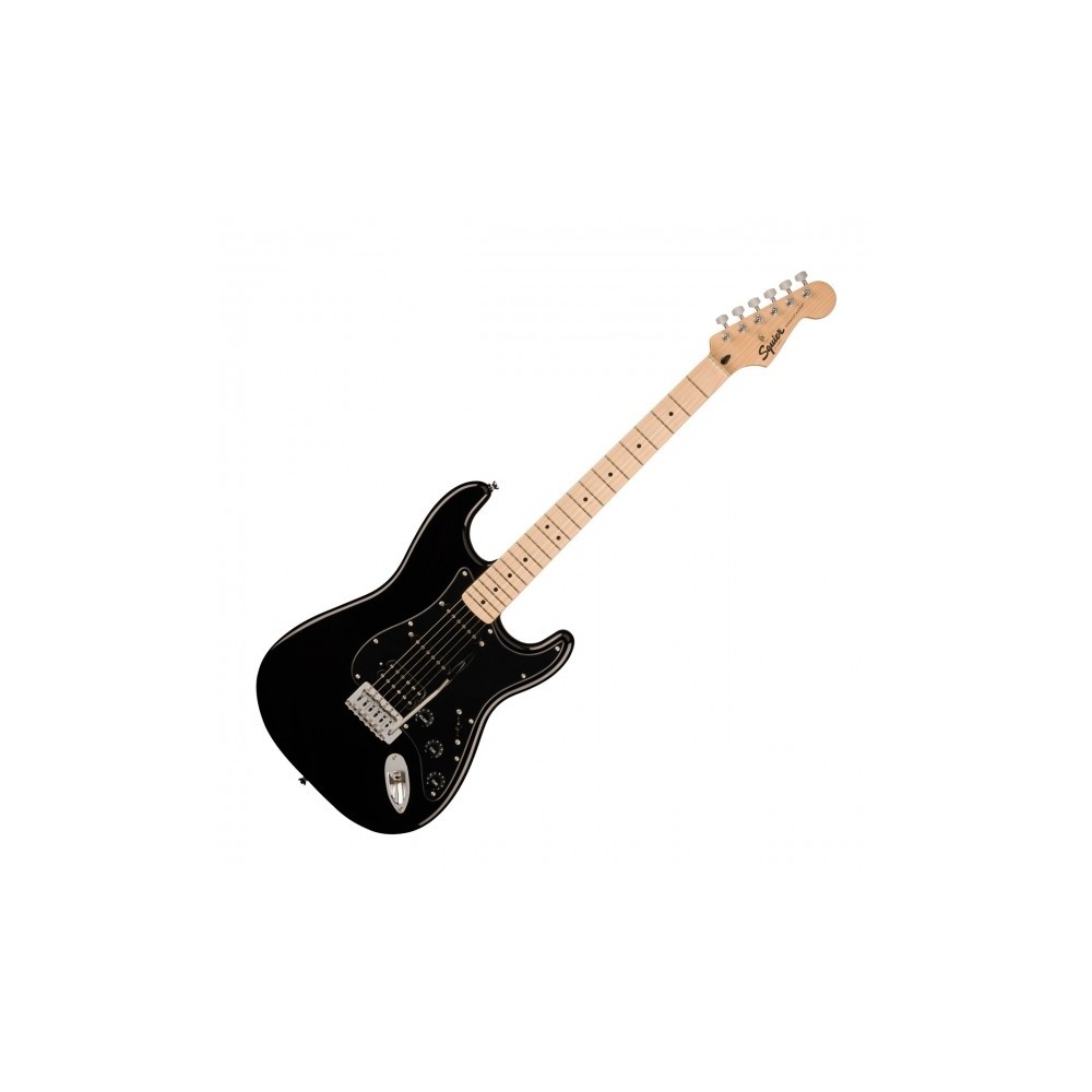 Squier Sonic Stratocaster HSS, Maple Fingerboard, Black Pickguard, Black