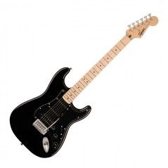 Squier Sonic Stratocaster HSS, Maple Fingerboard, Black Pickguard, Black