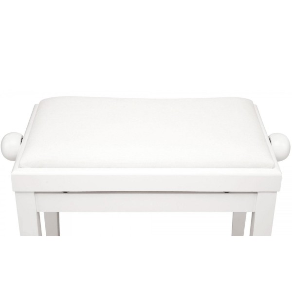 FLAME KB-15WHW PIANO BENCH PANCHETTA PER PIANOFORTE IN LEGNO COLORE BIANCO SATINATO