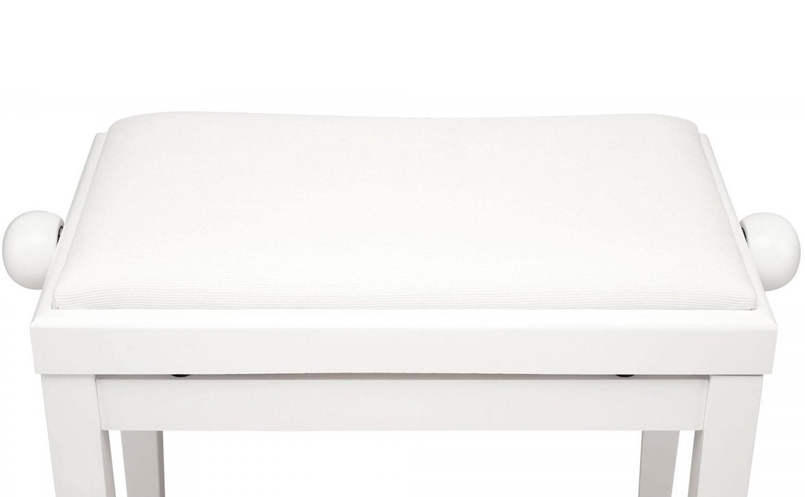 FLAME KB-15WHW PIANO BENCH PANCHETTA PER PIANOFORTE IN LEGNO COLORE BIANCO SATINATO