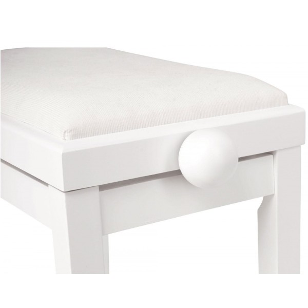 FLAME KB-15WHW PIANO BENCH PANCHETTA PER PIANOFORTE IN LEGNO COLORE BIANCO SATINATO