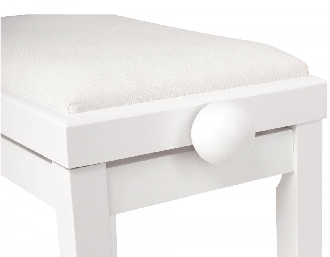 FLAME KB-15WHW PIANO BENCH PANCHETTA PER PIANOFORTE IN LEGNO COLORE BIANCO SATINATO