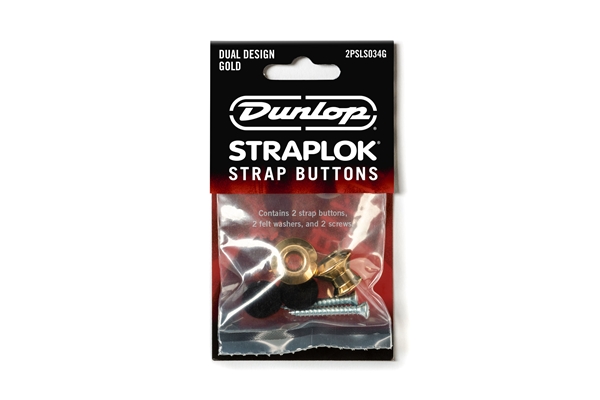 Dunlop 2PSLS034G Straplok Dual Button Gold