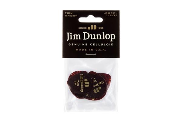 Dunlop 485P-05TH Celluloid Teardrop, Shell Thin Player's Pack/12