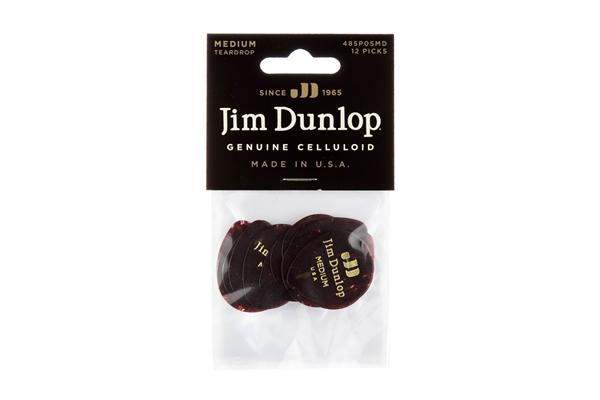 Dunlop 485P-05MD Celluloid Teardrop, Shell Medium Player's Pack/12
