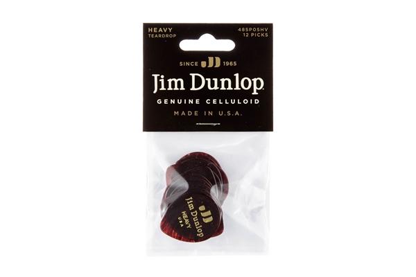 Dunlop 485P-05HV Celluloid Teardrop, Shell Heavy Player's Pack/12