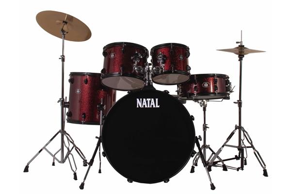 Natal DNA F22 5 pezzi Red Sparkle - Black Hardware