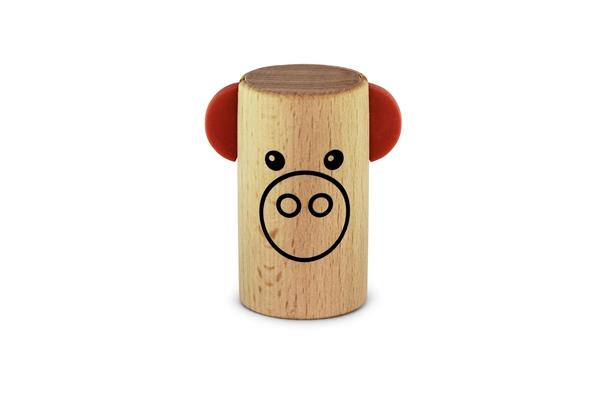 Sonor Shaker in legno per Bambini con faccia di Maiale