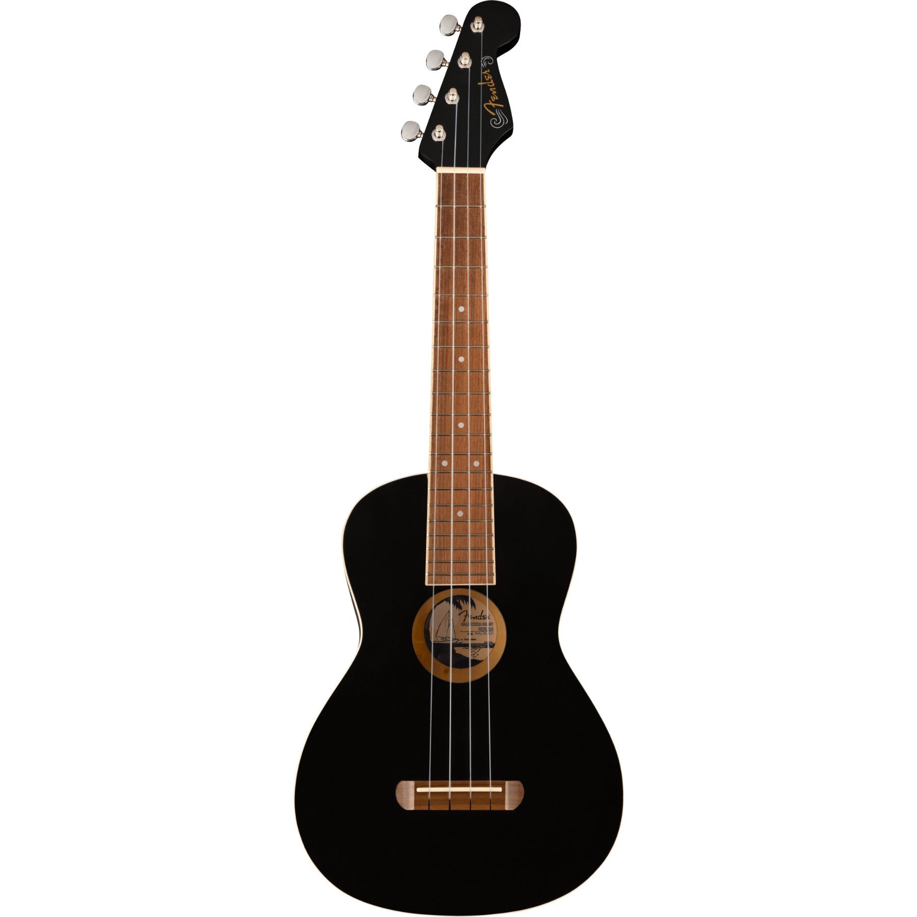 Fender Avalon Tenor Ukulele, Walnut Fingerboard, Black