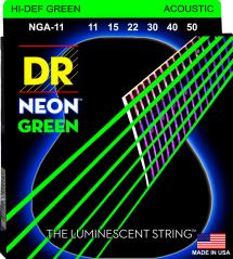 DR Strings NGA-11 NEON GREEN