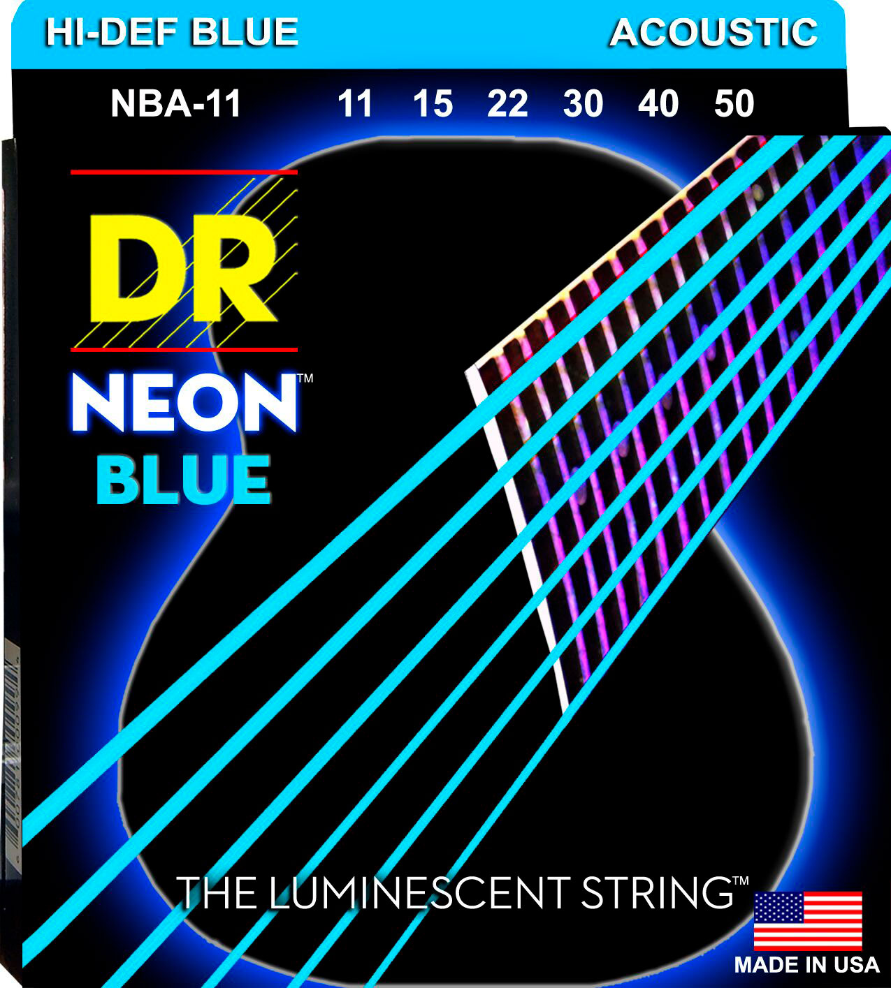 DR Strings NBA-11 NEON BLUE