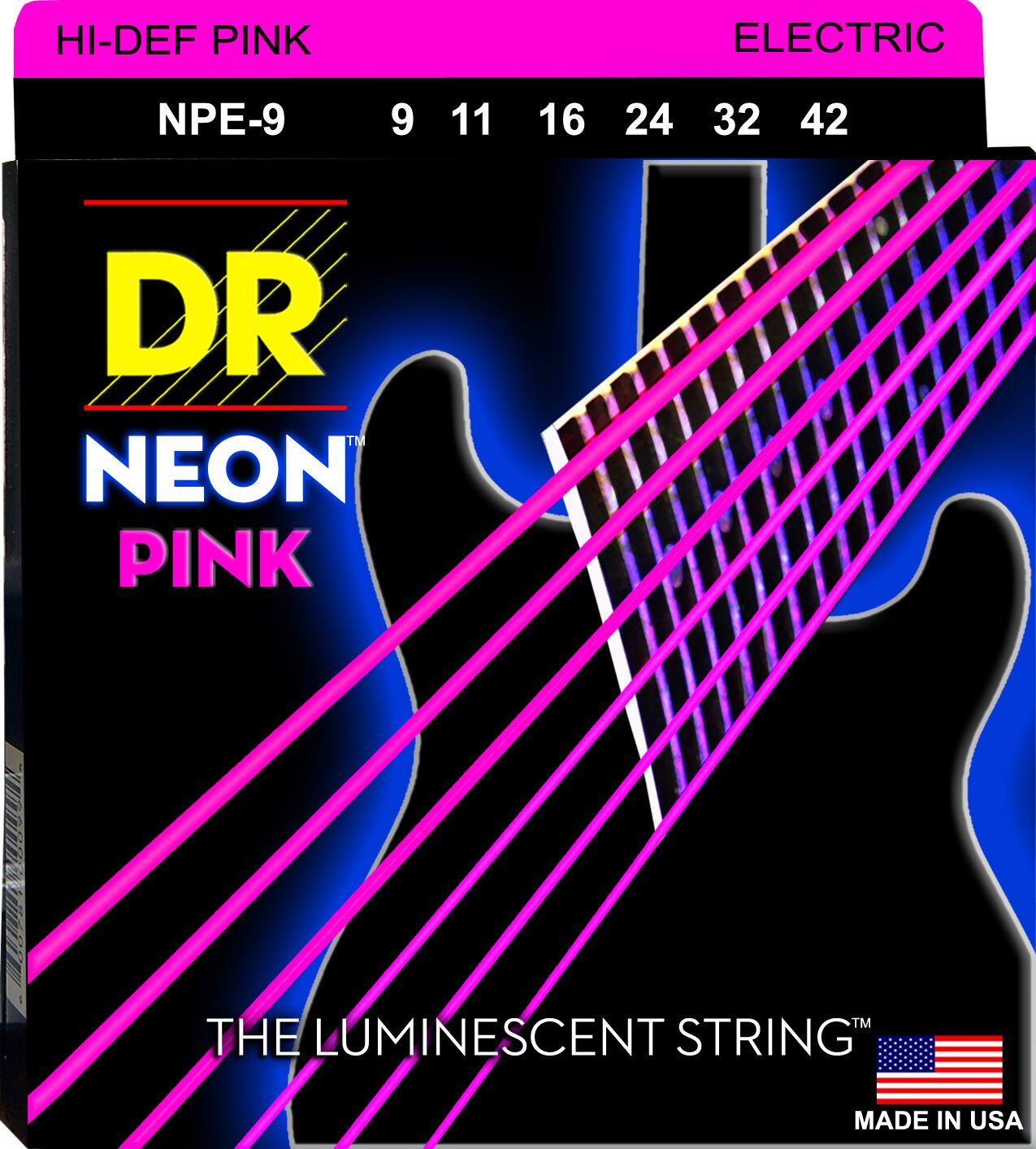 DR Strings NPE-9 NEON PINK